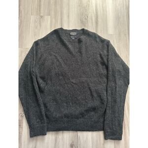Pendleton Black Grey Men's Shetland 100% Washable Wool Crew Sweater Men’s Sz XXL